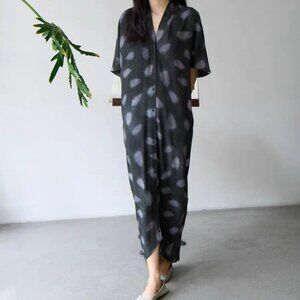 Cortana 2025 new silk printed shirt dress